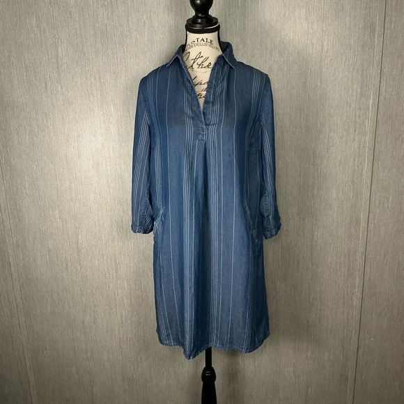 Market & Spruce Tops - Market Spruce Blue Stripe Tunic Shirt Dress Size XS